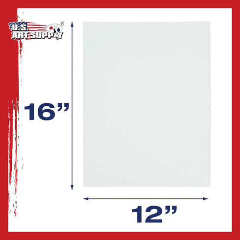 U.S. Art Supply 12 X 16 inch Professional Artist Quality Acid Free Canvas Panel Boards for Painting 4-Pack (1 Full Case of 4 Single Canvas Board P...