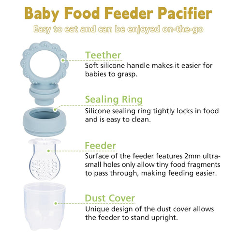Silicone Baby Fruit Food Feeder Breastmilk Popsicle Mold Set, Baby Teething Toy for Safe Infant Self Feeding, Baby Food Freezer Tray with Lid for ...