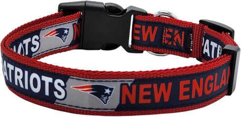 NFL PET Collar New England Patriots Dog Collar, Medium Football Team Collar for Dogs & Cats. A Shiny & Colorful Cat Collar & Dog Collar Licensed b...