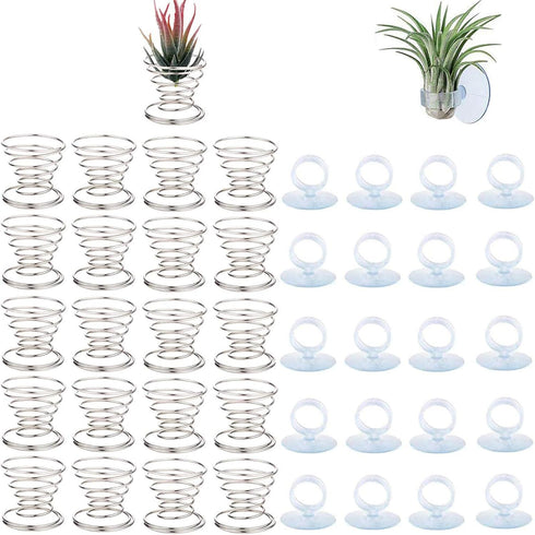 40 Pack Air Plant Stand Holder Tillandsia Airplant Container with Suction Cup Tabletop Planter Display Racks for Hanging Tillandsia House Plants...