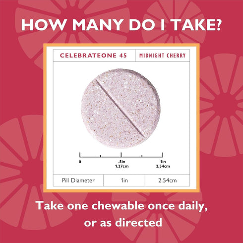 Celebrate Vitamins CelebrateONE 45 One A Day Bariatric Multivitamin with Iron Chewables, 45 mg Iron, Midnight Cherry, 30 count...