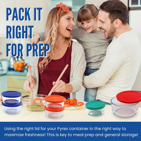 Replacement Lids for Pyrex Containers (1) 1-Cup (2) 2-Cup (2) 4-Cup (1) 7-Cup (2) 3-Cup (1) 6-Cup Round Rectangle (Red)...