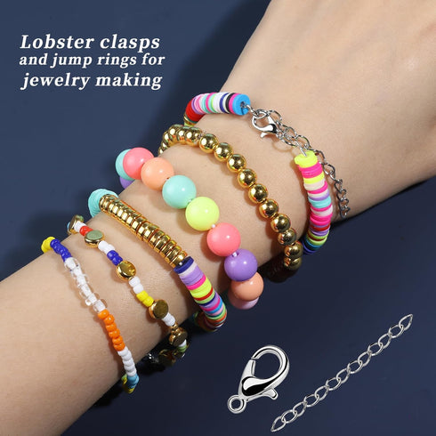 Teenitor Keychain Clip Key Chian Rings, Lobster Claw Clasps with Key Rings, 72pcs key chain hooks Keychains Clips 32pcs Key Rins and 400pcs Jump R...