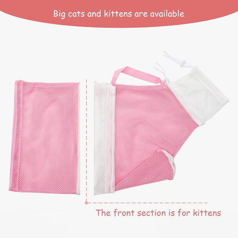 2Pcs Cat Bathing Bag Cat Shower Bag Cat Washing Bag Cat Bathing Restraint Cat Grooming Bag Cat Restraint Bag Adjustable Cat Bag for Bathing (Gray ...