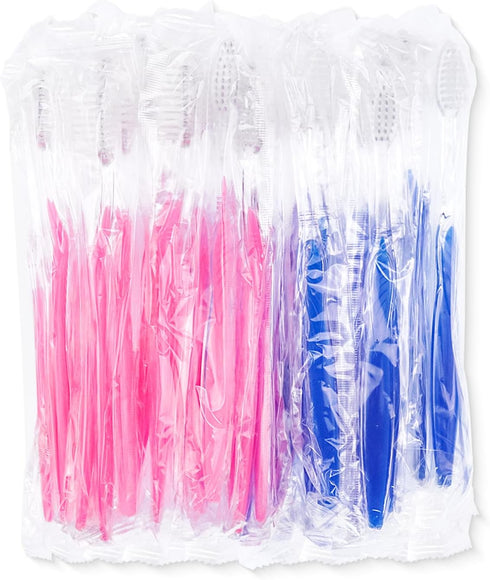 100 pcs Prepasted Disposable Toothbrushes Bulk Individually Wrapped Pre Pasted Soft Bristle Tooth Brush Set Travel Toothbrushes for Homeless Gift ...