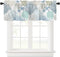 Blue Farmhouse Short Window Curtain Valances, Summer Beach Coral Starfish Valances for Windows, Ocean Nautical Coastal Rod Pocket Window Treatment...