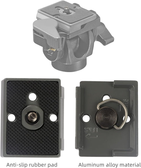 Quick Release Plate, Tripod Quick Release Plate Fit for Manfrotto 200pl-14 Rc2 Camera Tripod Head (Pack of 2) Black...