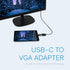 USB-C to VGA Adapter, USB Type C to VGA Travel Adapter, Compatible for MacBook Pro 2020, iPad Pro 2020, Chromebooks, XPS 13/15, Surface Book, Gala...