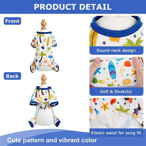 Dog Pajamas Pjs Spring Summer Dog Clothes for Small Dogs Girl - Boy - Medium Size Dogs, Soft Stretchy Puppy Clothes Doggie Onesies Cat Pet Jammies...