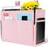 HAKACC Bedside Storage Organizer, Pink Bedside Caddy Remote Holder Hanging Bed Organizer for Home College Dorm...