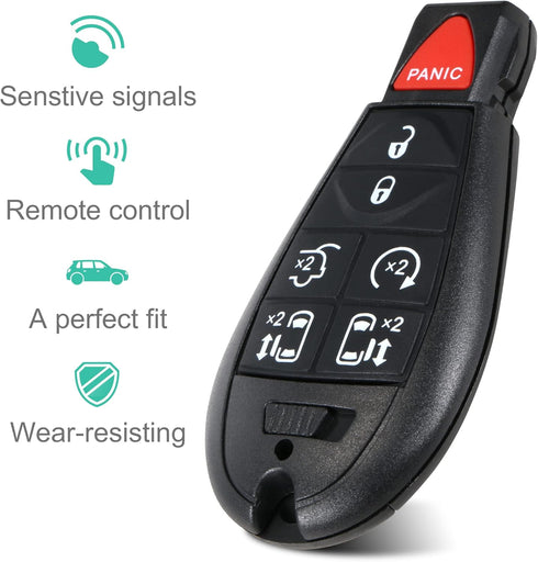 Keyless Remote Smart Key Fob Replacement Fit for Chrysler Town and Country 2008-2016, Dodge Grand Caravan 2008-2020, M3N5WY783X, IYZ-C01C Part # 2...