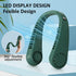 Portable Hands free Bladeless Hanging Neck Fans with Screen Display and 5 Speeds Levels, USB Rechargeable, 360° Cooling Wearable Personal Fan for ...