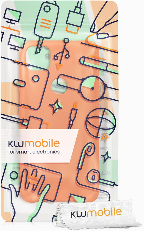 kwmobile Case Compatible with Google Pixel 4a Case - TPU Silicone Phone Cover with Soft Finish - Fruity Orange...