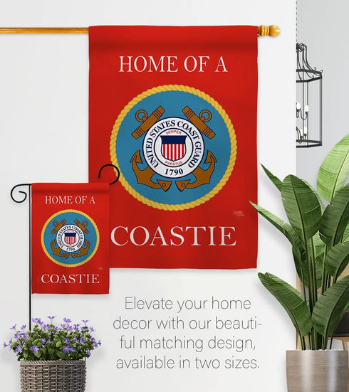 Breeze Decor Home of Coastie Garden Flag Armed Forces Coast Guard USCG Semper Paratus United State American Military Veteran Retire Official House...