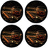 Silicone Non-Slip Drink Coasters with Removable Printed Absorbent Felt Pad - Set of 4 - Cigar & Whiskey...