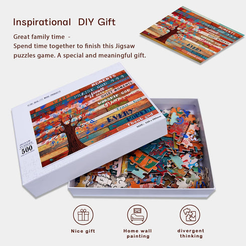 Religious Puzzles 500 Piece Puzzles for Adults - Christian Puzzles Inspirational Wooden Jigsaw Puzzles for Family Activities Games Christian Gifts...