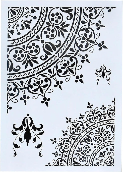DIY Decorative Mandala Stencil Template for Painting on Walls Furniture Crafts, Mandala (A4 Size)...