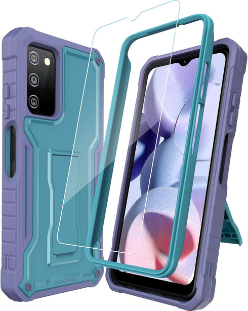 DUOPAL for Samsung Galaxy A03s 5G Case, Military Grade Protection Shockproof Case with Tempered Glass HD Screen Protector and Kickstand Compatible...