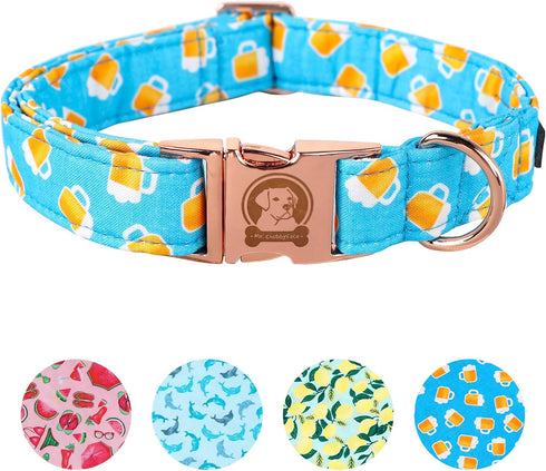 MR. CHUBBYFACE Spring Summer Dog Collar Cute Blue Beer Dog Collar Girl Boy Dog Collar for Small Medieum Large Dogs...