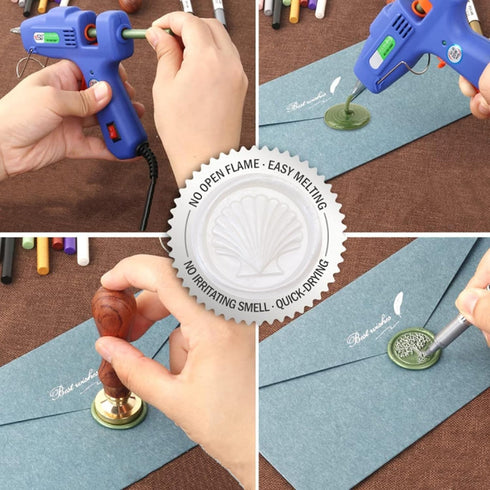 40 Pcs Glue Gun Sealing Wax Sticks for Wax Seal Stamp, Sealing Glue Gun Sealing Wax Sticks Mini Glue Stick, Great for Wedding Invitations,Christma...