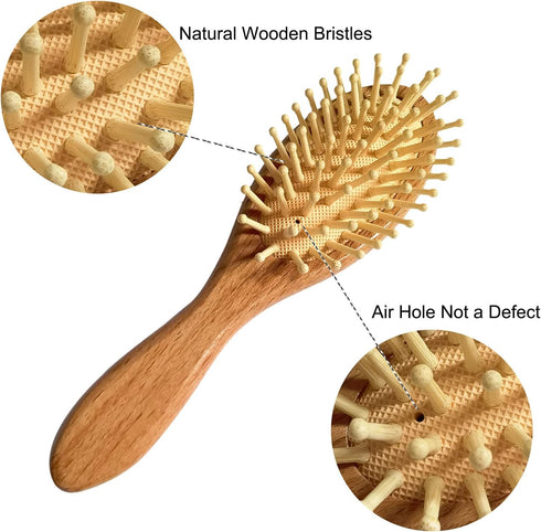 3 Piece Baby Hair Brush and Comb Set for Newborn & Toddlers- Natural Wooden Hairbrush with Soft Goat Bristles for Cradle Cap - Perfect Scalp Groom...