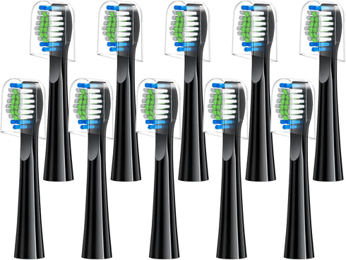 Replacement Toothbrush Heads 10 Pack Compatible with Bitvae Daily D2 Rechargeable Toothbrush, for D2 Toothbrush Heads Refills, Black...