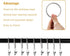 Lansian 20pcs Rustproof Drapery Matte Stainless Steel Metal Curtain Rings with Clips,Tension Curtain Hangers Clips, Decorative Curtain Rod Window,...
