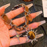 Boho Sun Pendant Necklace Brown Leather Necklace Silver Moon Star Choker Necklace Crystal Stone Collar Necklace for Women...