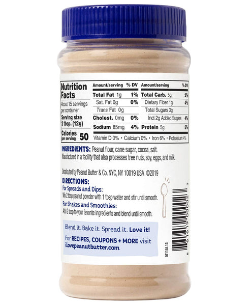 Peanut Butter & Co. Cocoa Peanut Protein Powder, Non-GMO Project Verified, Gluten Free, Vegan, 6.5 oz Jar...