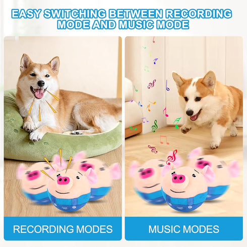 Active Moving Pet Plush Toy for Dogs, Interactive Pet Toys for Boredom Intelligence, Pig Dog Easter Toy to Keep Them Busy with Recording and Music...