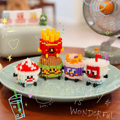 Food Building Blocks Set Toys Mini Building Blocks Fast Food Building Bricks Toy Micro Block Building Set Gift for Kids and Adults-234 PCS(French ...