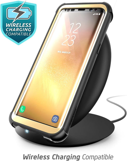 i-Blason Ares Full-Body Rugged Clear Bumper Case with Built-in Screen Protector for Samsung Galaxy S8+ Plus 2017 Release, Black/Gold...
