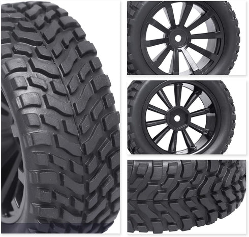 Outer Diameter 2.99inch(76mm) 1/10 On Road Touring Car Wheels and Tires 12mm Hex for Traxxas 4Tec 2.0 Latrax Teton Redcat EPX Drift Car HSP Flying...