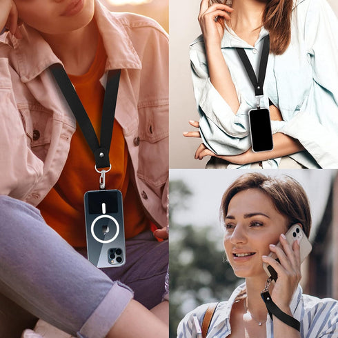 Phone Lanyard, 4 Pack Universal Nylon Cell Phone Lanyard Holder for Around the Neck for Women, Wrist Key Chain Lanyard Compatible with Most Smartp...