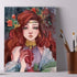 Tucocoo Redhead Girl Paint by Number for Adults, DIY Oil Painting Kits on Canvas with Brushes and Acrylic Pigment-Flowers and Pomegranate Picture ...