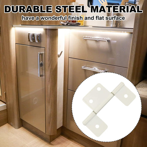 Three Leaf Non-Mortised Hinge for Mobile Home & RV Interior 6 Packa White Door Hinges with Screws...