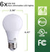 Bioluz LED 40 Watt LED Light Bulbs 4000K Cool White 6 Watts = 40W Non-Dimmable A19 LED Light Bulbs 6 Pack...