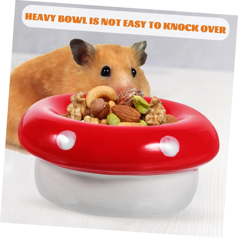 Hamster Ceramic Bowl Mushroom Food Hamster Feeder Chinchilla Bowl Hamster Water Guinea Pig Bowl Water Dish Rat Feeding Bowl Rat Bowl Hamster Bowl ...