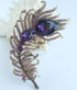 Zeepoffine 4.33" Rhinestone Crystal Peacock Feather Brooch Pin Pendant BZ5038 (Gold-Tone Purple)...