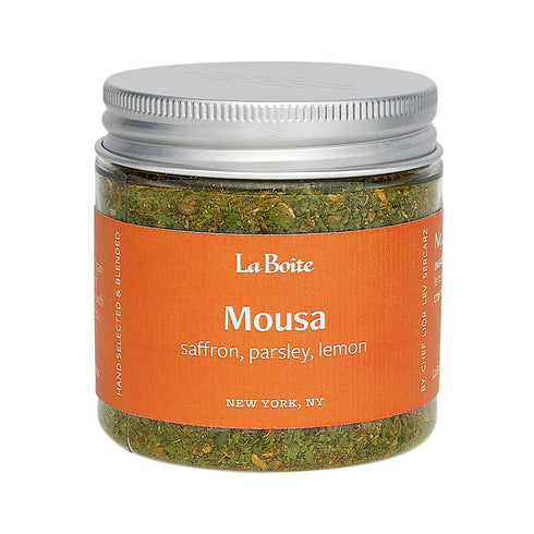La Boite - MOUSA, Spice Blend saffron, parsley, lemon, chermoula spice blend - Great for grilling, roasting, beef, chicken, ribs, marinades vegeta...
