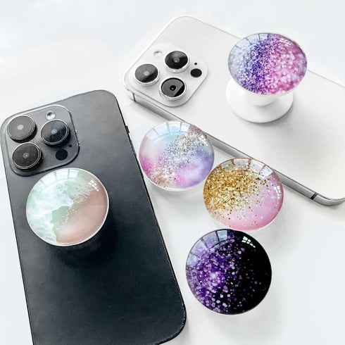 Clear Crystal Glitter Collapsible Expandiing Moblile Phone Grip Stand Holder for Smartphones and Tablets Cell Phone Accessory (Colorful Glitter).....