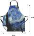 Britimes Apron Home Kitchen Cooking Baking Gardening for Women Men With Pockets Starry Night Oil Painting 32x28 inch...