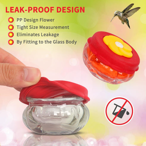 ORIENTOOLS Handheld Hummingbird Feeders with Window Mount Suction Cup Small Glass Hummingbird Feeder for Outdoors, Window or Handheld or Tabletop ...