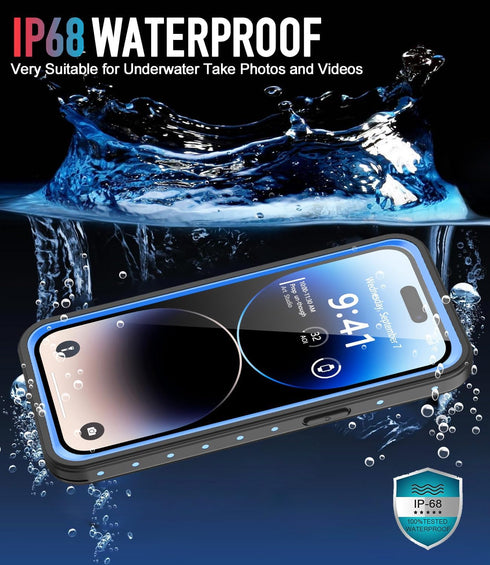 Design for iPhone 14 Pro Max Waterproof Case, Shockproof Dustproof Phone Case for iPhone 14 Pro Max with Screen Protector, Full Body Protective Co...