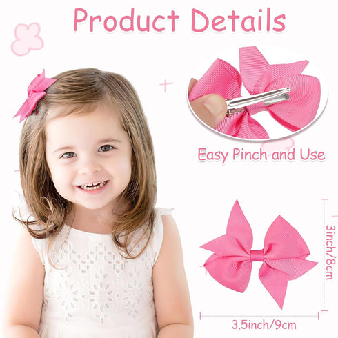 CÉLLOT 40pcs 3.5 inch Hair Bows for Girls Grosgrain Ribbon Toddler Hair Bows Alligator Clips for Baby Girls Kids Teens Back to School Hair Accesso...