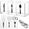Acrylic Cutlery Storage Organizer Bin Clear Silverware Caddy Countertop Knife Spoon and Fork Holder Kitchen 3 Section Tableware Storage Box for Ca...