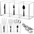 Acrylic Cutlery Storage Organizer Bin Clear Silverware Caddy Countertop Knife Spoon and Fork Holder Kitchen 3 Section Tableware Storage Box for Ca...