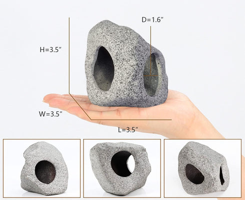 Aquarium Hideaway Rock Cave for Aquatic Pets to Breed, Play and Rest, Safe and Non-Toxic Ceramic Fish Tank Ornaments, Decor Stone for Betta...