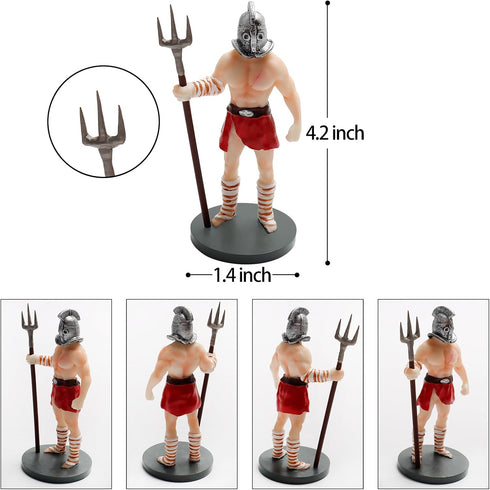 5 PCS Mini Roman Gladiator Figurines Army Men Soldier Action Figures Set Authentic Warrior for Collection Birthday Gift Christmas Halloween Party ...