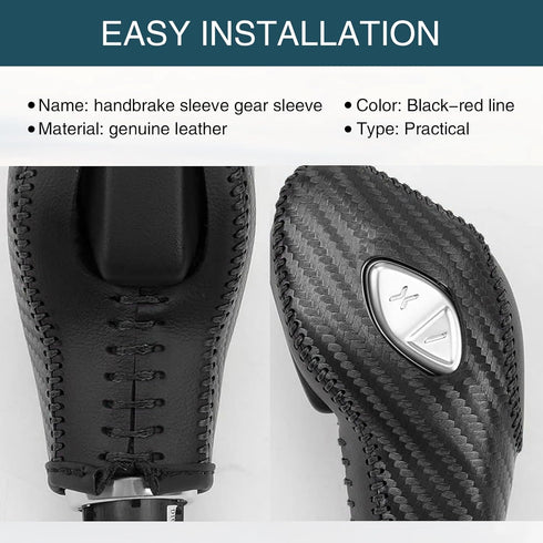 UGSHY 1 PC Car Leather Gear Shift Knob Cover, Automatic Transmission Car Boots Shifter Lever Knob Trim, Compatible with Ford Maverick Esports Mond...